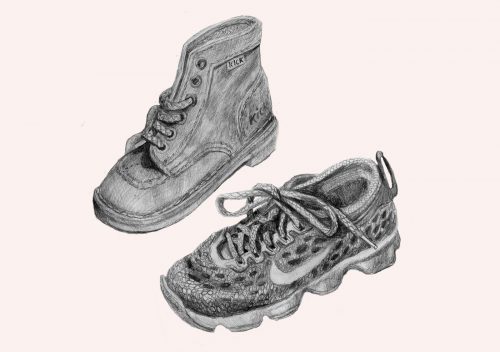Produktbild av skor i blyerts